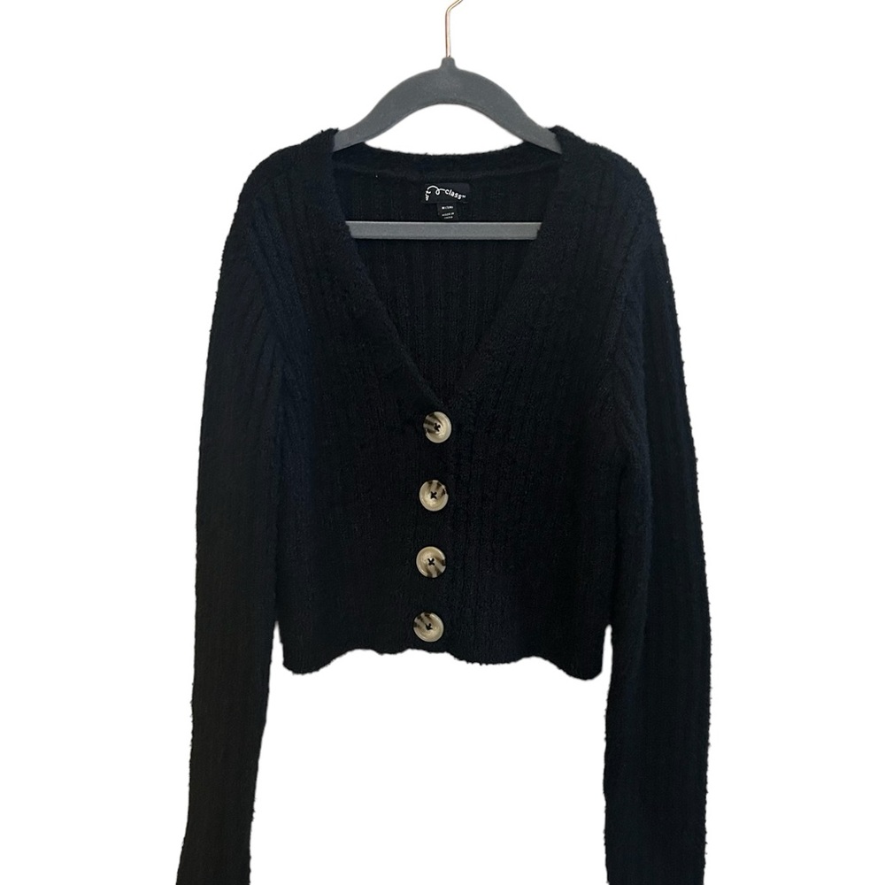 Girls Black Cardigan Sweater